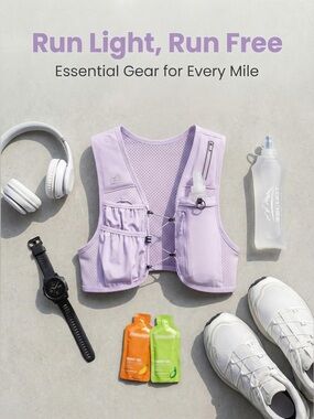 Lavender Running Vest for Women Adjustable Chest Straps Running Hydration Vest